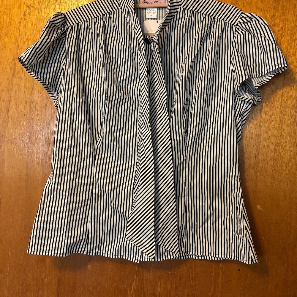 Heart of Haute Black & White Striped Blouse